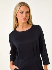 Roman Blue Petite Bodycon Pocket Stretch Dress - Image 4 of 5