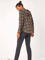 Roman Black Zip Front Hooded Cardigan - Image 2 of 4