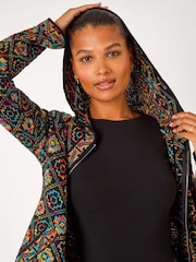Roman Black Zip Front Hooded Cardigan - Image 4 of 4