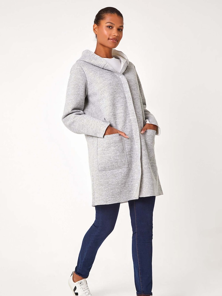 Roman Grey Longline Hooded Stretch Coat - Image 2 of 5