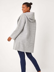 Roman Grey Longline Hooded Stretch Coat - Image 3 of 5