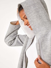 Roman Grey Longline Hooded Stretch Coat - Image 5 of 5