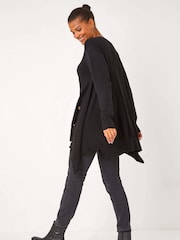 Roman Black Buttoned Side Hanky Hem Jumper - Image 3 of 5