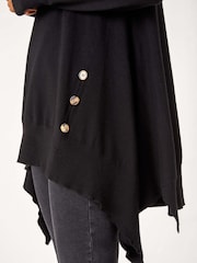 Roman Black Buttoned Side Hanky Hem Jumper - Image 5 of 5