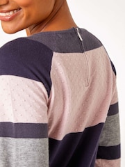 Roman Blue Colour Block Ribbed Jumper - Image 5 of 5