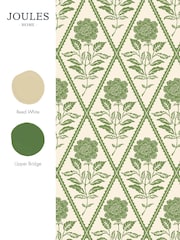 Joules Cream & Green Juliette Floral Print 10M Wallpaper - Image 4 of 4