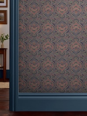 Joules Navy/Multi Opulent Paisley Print 10M Wallpaper - Image 1 of 4