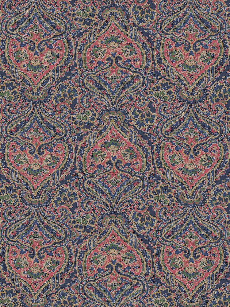 Joules Navy/Multi Opulent Paisley Print 10M Wallpaper - Image 2 of 4