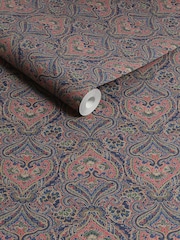 Joules Navy/Multi Opulent Paisley Print 10M Wallpaper - Image 3 of 4