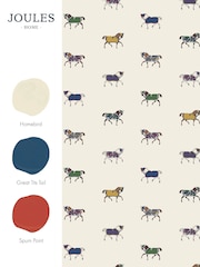 Joules Cream/Multi Regal Horse Print 10M Wallpaper - Image 4 of 4