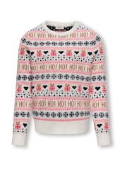 ONLY KIDS White Christmas Knitted Jumper - Image 2 of 3