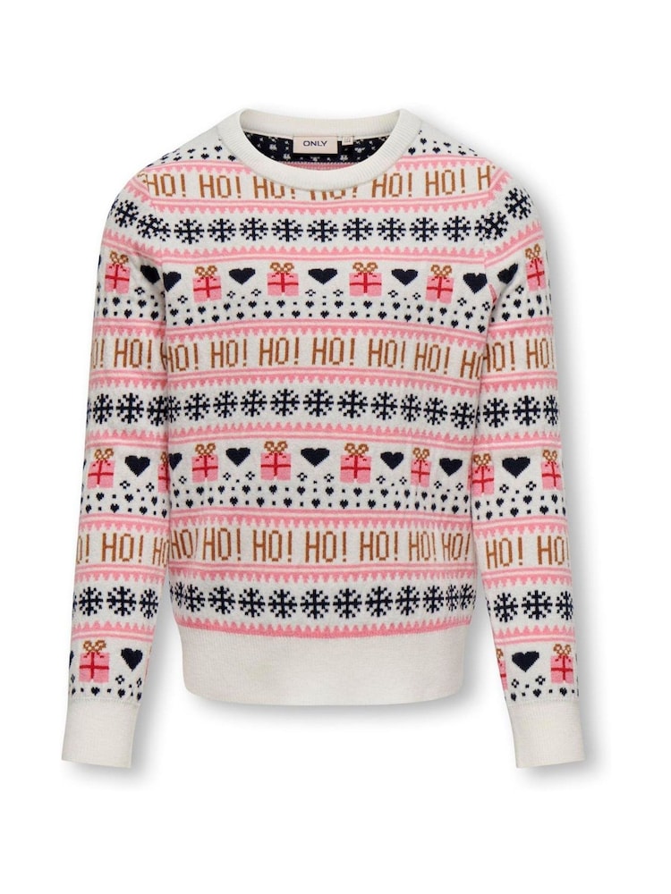 ONLY KIDS White Christmas Knitted Jumper - Image 2 of 3