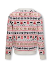 ONLY KIDS White Christmas Knitted Jumper - Image 3 of 3