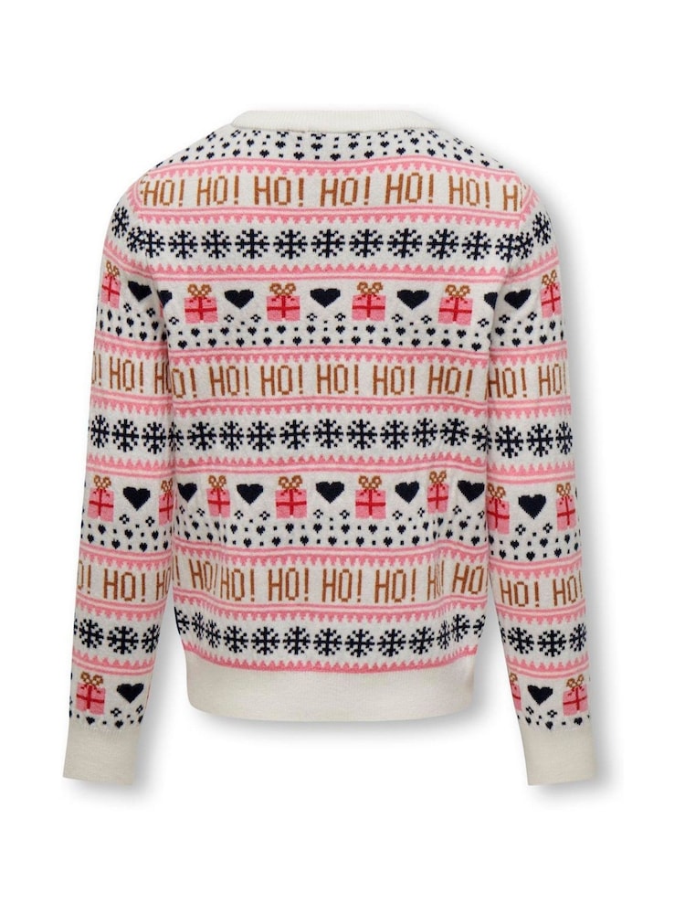 ONLY KIDS White Christmas Knitted Jumper - Image 3 of 3