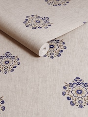 Joules Linen Blue Grove Motif Print 10M Wallpaper - Image 3 of 4