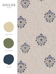 Joules Linen Blue Grove Motif Print 10M Wallpaper - Image 4 of 4