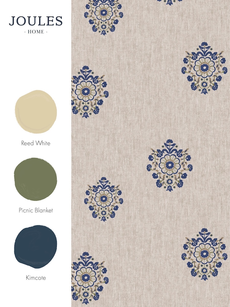 Joules Linen Blue Grove Motif Print 10M Wallpaper - Image 4 of 4
