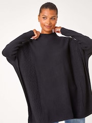 Roman Black High Neck Longline Knit Jumper - Image 4 of 5