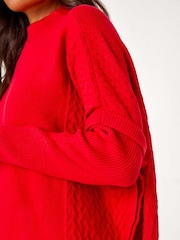 Roman Red High Neck Longline Knit Jumper - Image 5 of 5