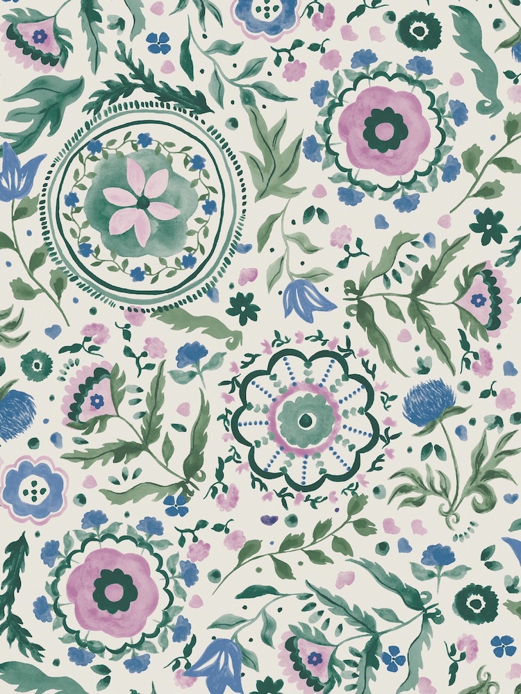 Papel de pared de 10 m con diseño festivo de flores de Joules - Imagen 2 de 4