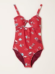 FatFace Brook Red Shoal Print Swimsuit - Image 1 of 1