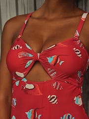 FatFace Brook Red Shoal Print Swimsuit - Image 3 of 6