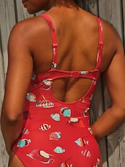 FatFace Brook Red Shoal Print Swimsuit - Image 5 of 6