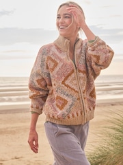 FatFace Erin Knitted Zip Through Cardigan - Imagen 1 de 10