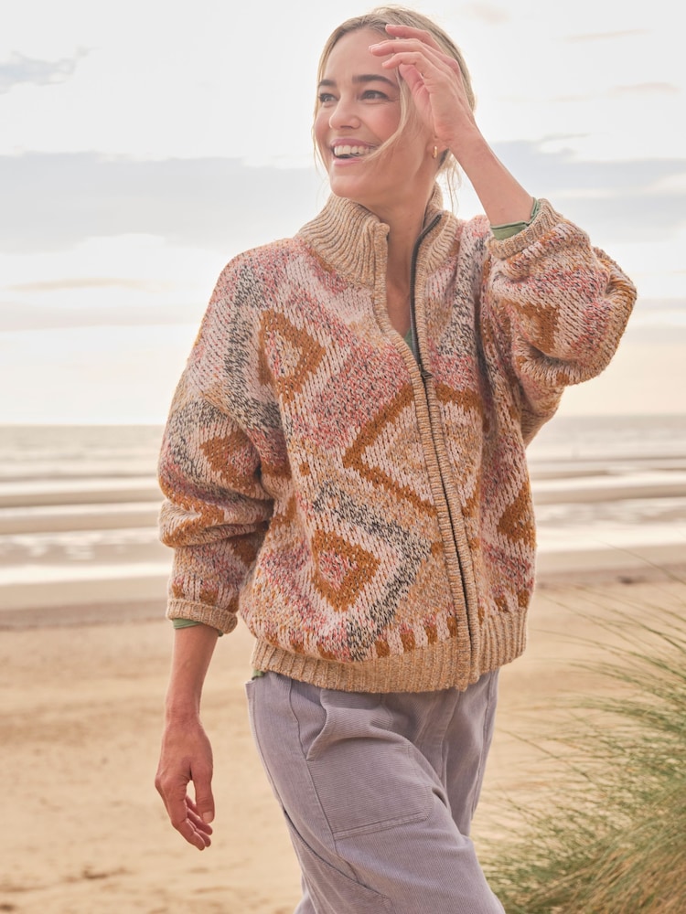 FatFace Erin Knitted Zip Through Cardigan - Imagen 1 de 10