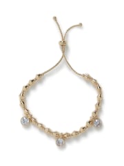 Aela Gold Tone Cubic Zirconia Bead Bracelet - Image 2 of 2