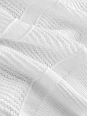 White Lightweight Mesh Stitch Hooded Cardigan - Image 8 of 8