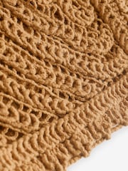 Yellow Ochre 100% Cotton Floral Crochet Button Up Waistcoat - Image 7 of 7