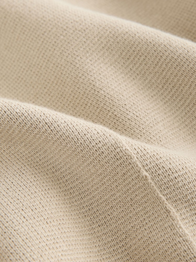 Neutral 100% Cotton Smart Knitted Blazer - Image 8 of 9