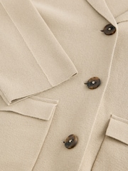 Neutral 100% Cotton Smart Knitted Blazer - Image 9 of 9