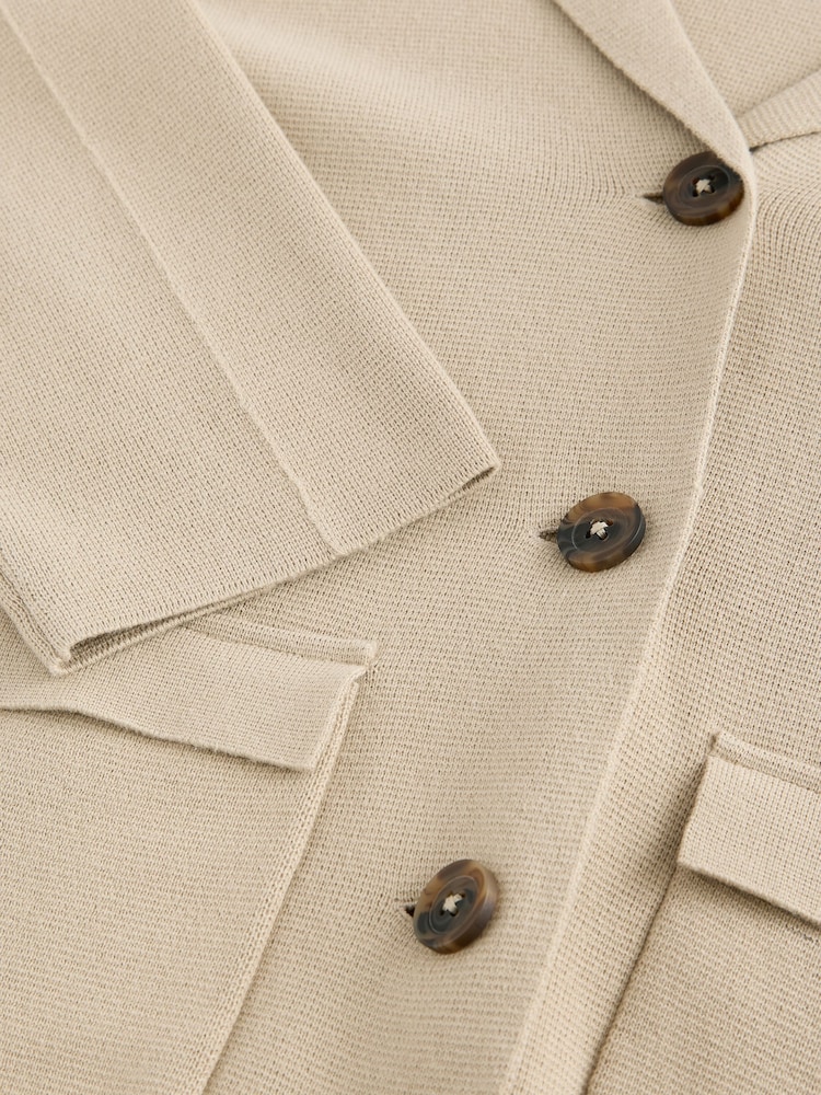 Neutrale Farbe - 100% Cotton Smart Knitted Blazer - Bild 9 von 9 Neutrale Farbe - 100% Cotton Smart Knitted Blazer - Bild 9 von 9