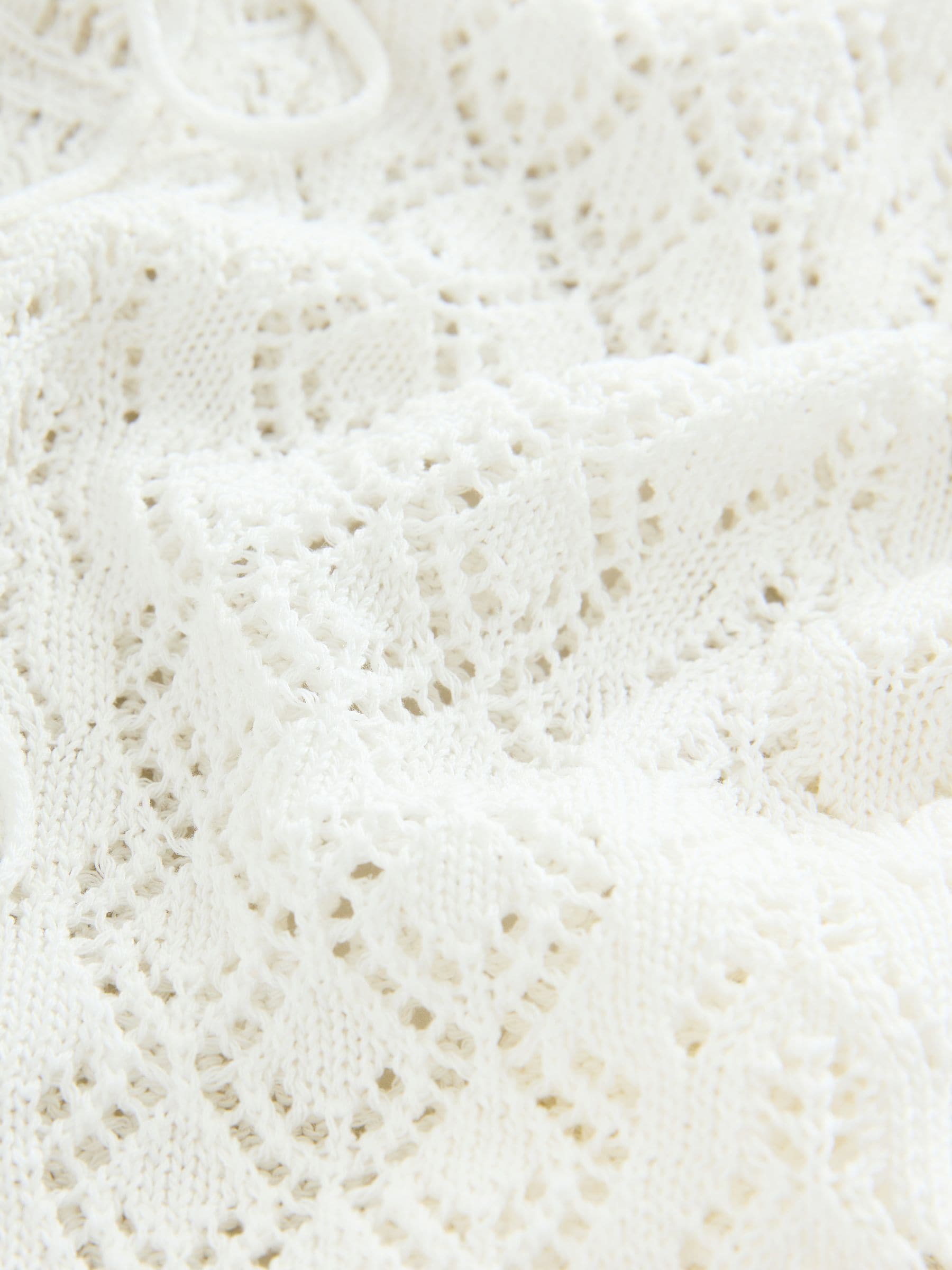 Buy White Ecru Lace Knit Tie Front Cardigan with Linen from Buy White Ecru Lace Knit Tie Front Cardigan with Linen from