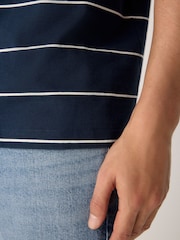 Marineblau - Relaxed Fit Stripe Heavyweight 100% Cotton T-Shirt - Bild 6 von 9