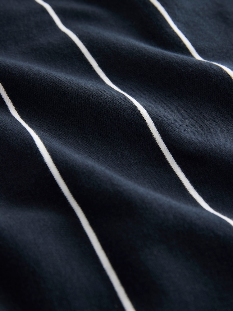 Navy Relaxed Fit Stripe Heavyweight 100% Cotton T-Shirt - Image 9 of 9 Navy Relaxed Fit Stripe Heavyweight 100% Cotton T-Shirt - Image 9 of 9