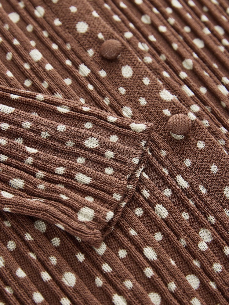 Taches marron - Cardigan coordonné boutonné en maille fine - Image 8 of 8