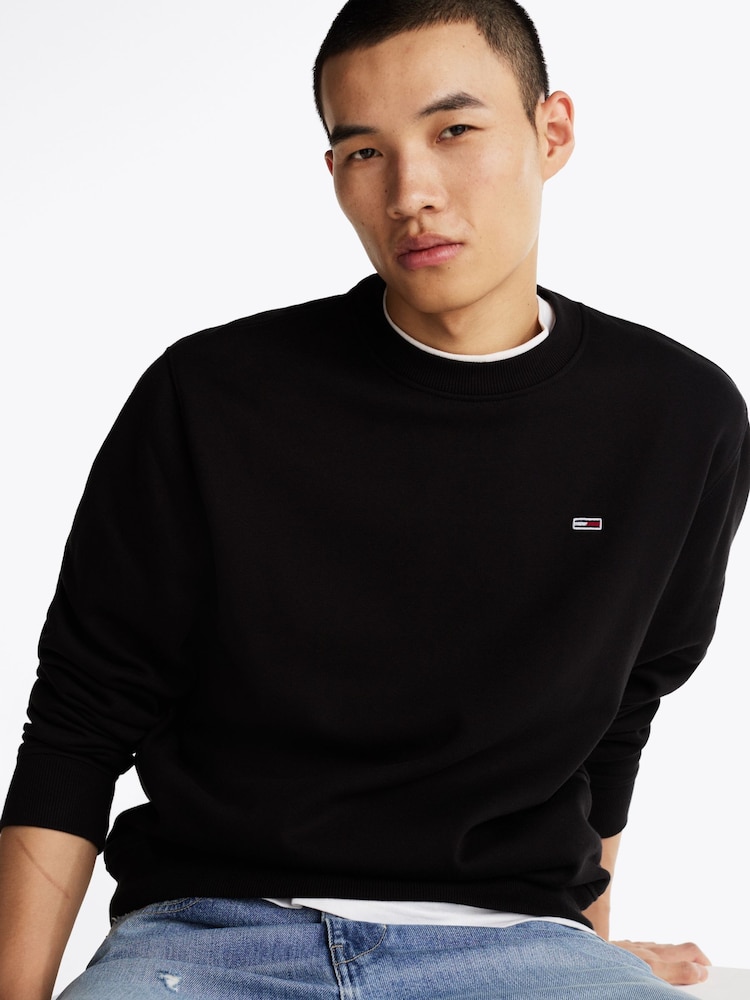 Tommy Jeans Black Flag Crew Jumper - Image 4 of 7