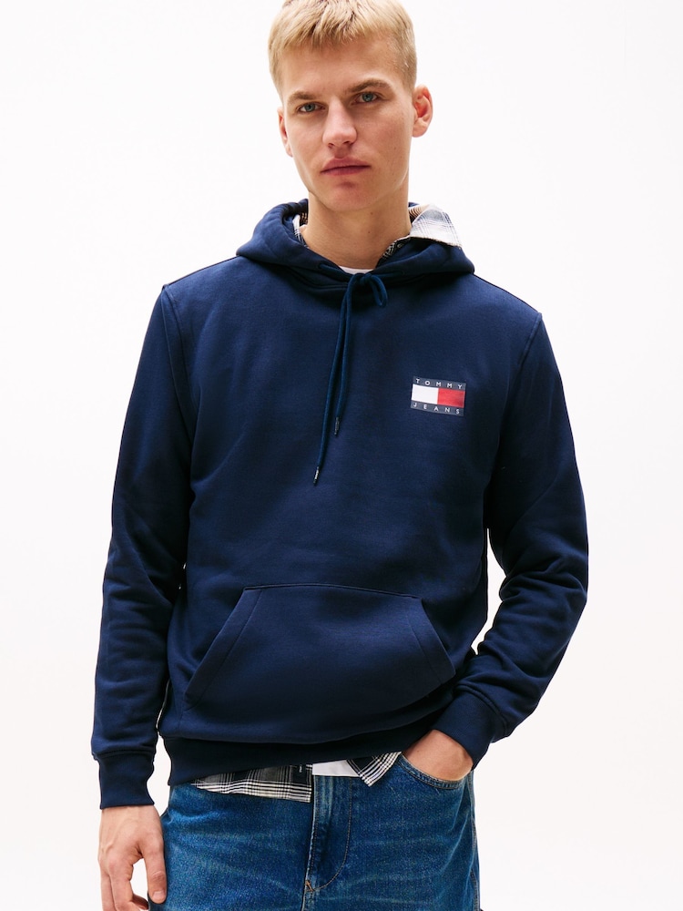 Tommy Jeans Blue Essential Flag Hoodies - Image 1 of 7