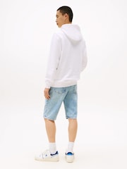 Tommy Jeans White Essential Flag Hoodies - Image 2 of 4