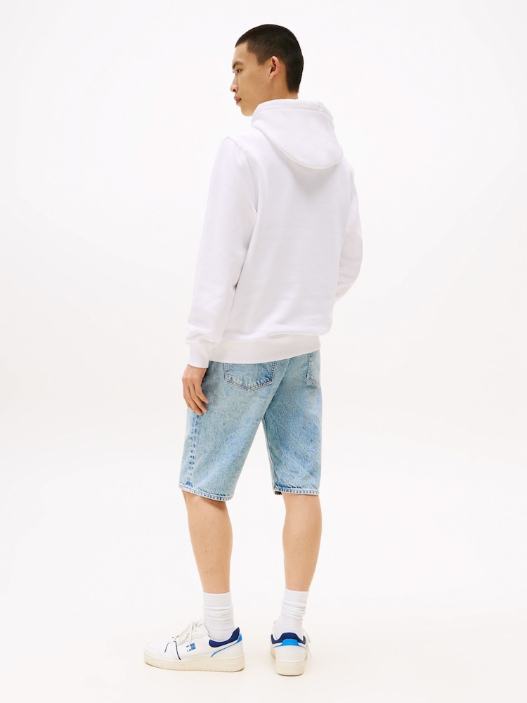 Tommy Jeans White Essential Flag Hoodies - Image 2 of 4