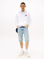 Tommy Jeans White Essential Flag Hoodies - Image 4 of 4
