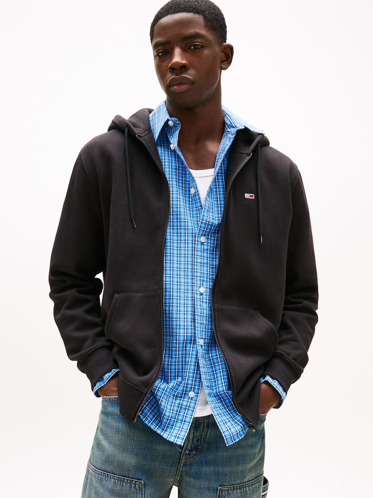 Tommy Jeans Black Grey Flag Zip Up Hoodies - Image 1 of 1