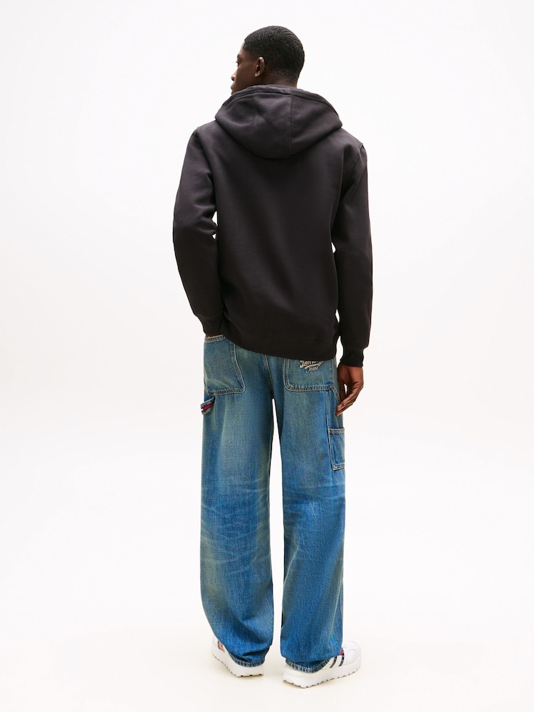 Tommy Jeans Black Grey Flag Zip Up Hoodies - Image 2 of 6