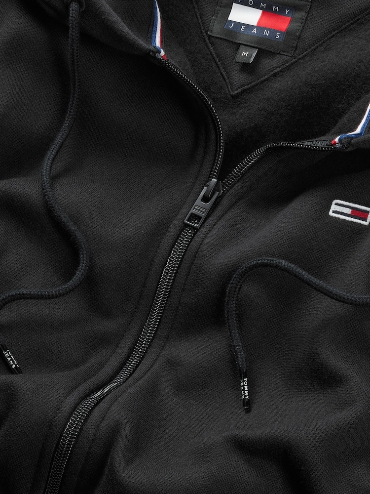Tommy Jeans Black Grey Flag Zip Up Hoodies - Image 6 of 6