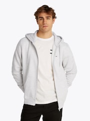 Tommy Jeans Grey Grey Flag Zip Up Hoodies - Image 1 of 1