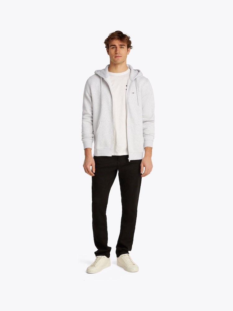 Tommy Jeans Grey Grey Flag Zip Up Hoodies - Image 2 of 7