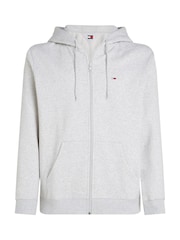 Tommy Jeans Grey Grey Flag Zip Up Hoodies - Image 5 of 7